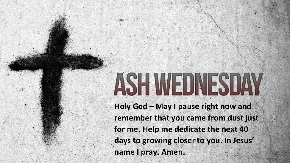 Ash Wed Prayer 2019